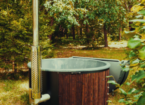 Round Hot Tub Burnt Wood MWT4 Hot tub